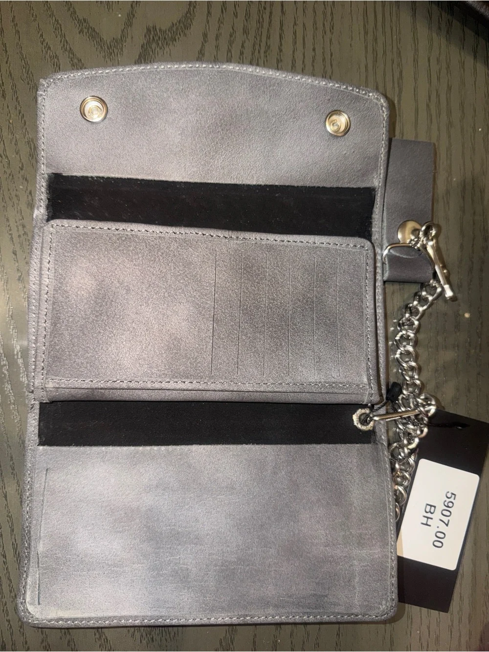 Gray Chain Strap Crossbody Clutch - Unbranded